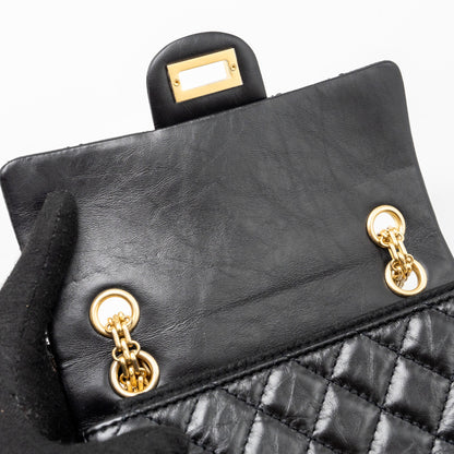 Chanel Mini 2.55 Reissue Aged Calfskin Black  (Microchip)