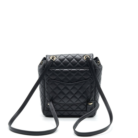 CHANEL QUILTED LAMBSKIN URBAN SPIRIT BACKPACK BLACK