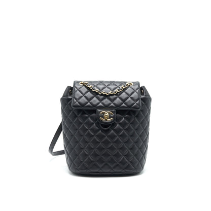 CHANEL QUILTED LAMBSKIN URBAN SPIRIT BACKPACK BLACK