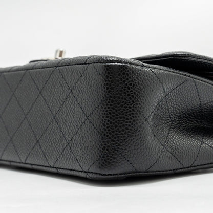 CHANEL Medium Classic Double Flap Bag Caviar Black  (Microchip)
