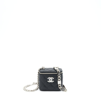 Chanel 22S mini vanity with giant chain caviar black with