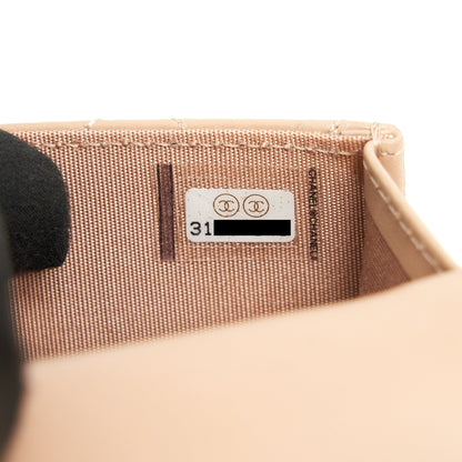 Chanel 21A Flap Coin Purse with Chain beige