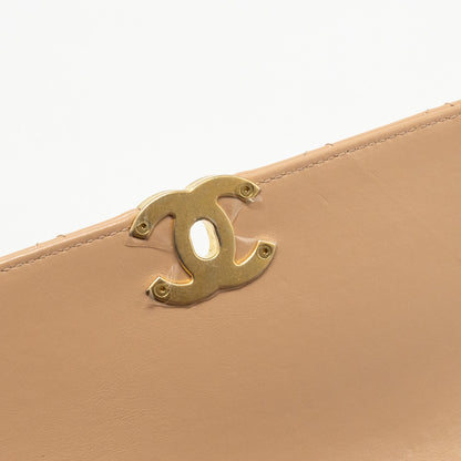 Chanel 21A Gold Crush Flap Bag Calfskin Beige  (Microchip)