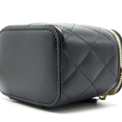 Chanel 21A Top Handle Vanity with Chain Black