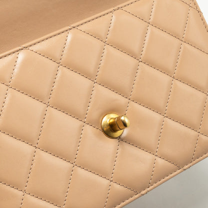 Chanel 21A Gold Crush Flap Bag Calfskin Beige  (Microchip)