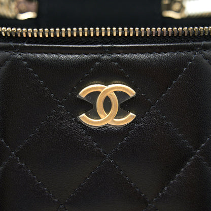 Chanel 21A Top Handle Vanity with Chain Black