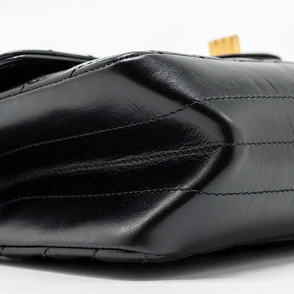 Chanel Mini 2.55 Reissue Chevron Calfskin Black  (Microchip)