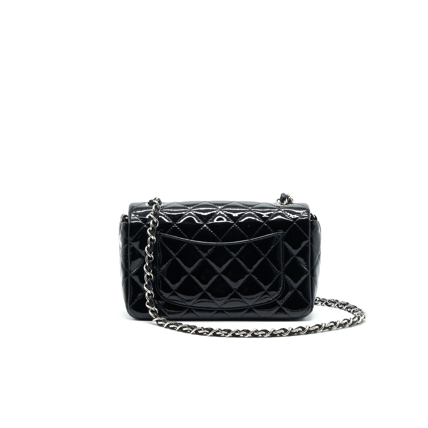 Chanel Mini Rectangular Flap bag Patent Leather Black