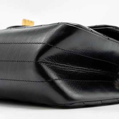 Chanel Mini 2.55 Reissue Chevron Calfskin Black  (Microchip)