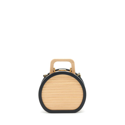 Chanel 22C small vanity case beech wood, calfskin beige / black with