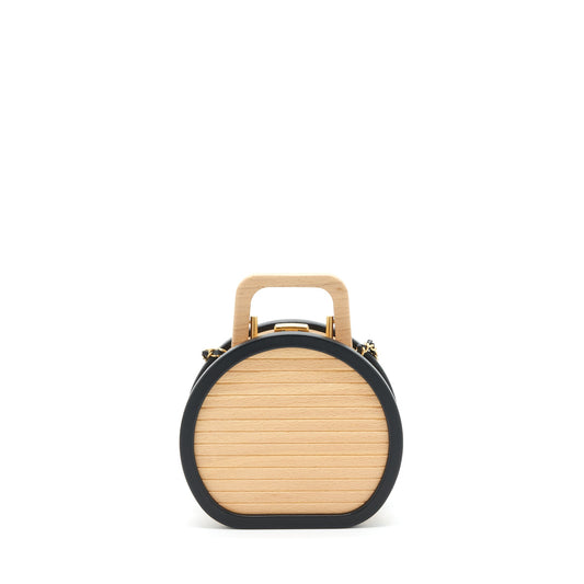 Chanel 22C small vanity case beech wood, calfskin beige / black with