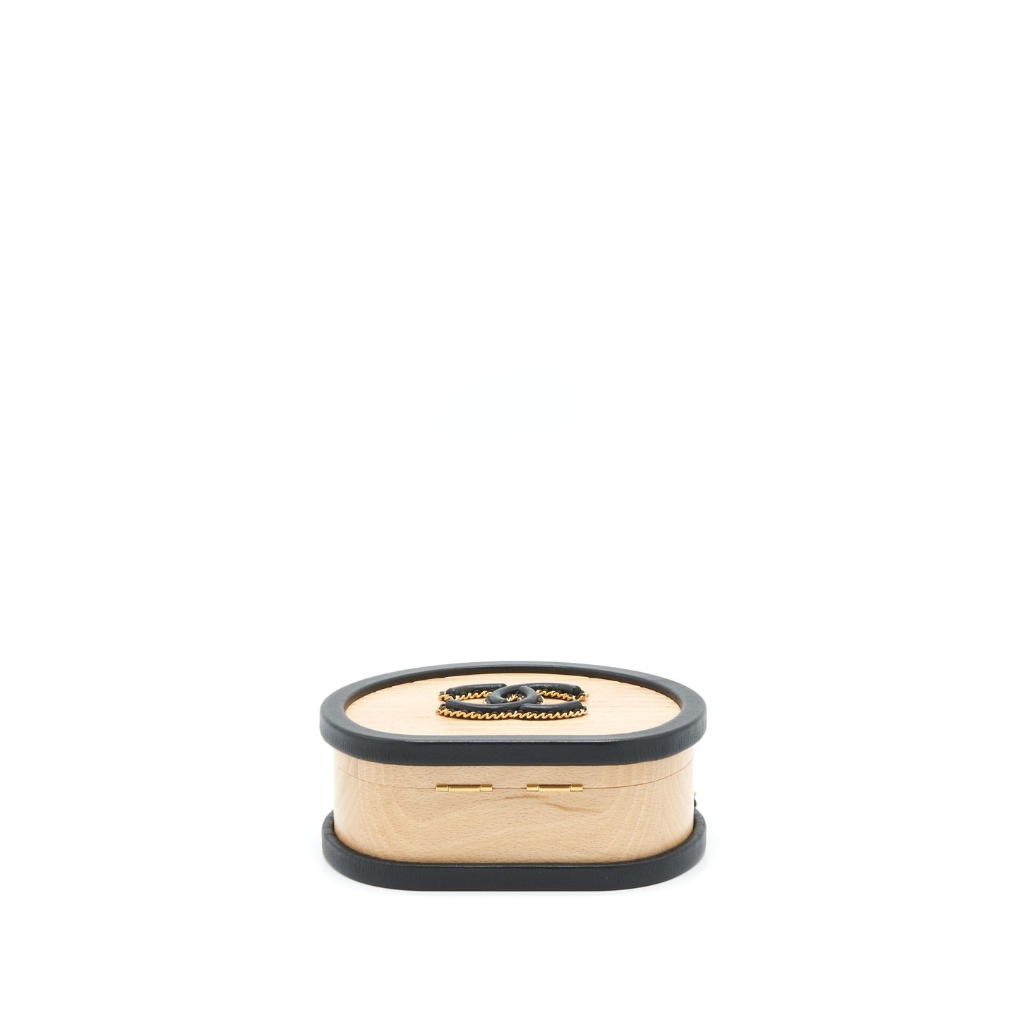 Chanel 22C small vanity case beech wood, calfskin beige / black with