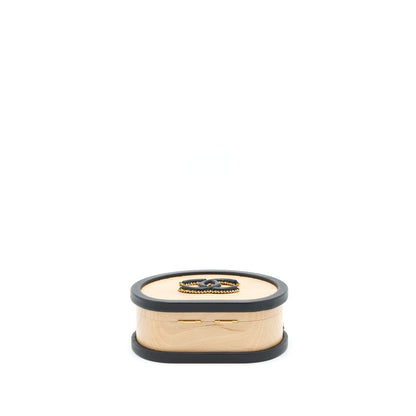 Chanel 22C small vanity case beech wood, calfskin beige / black with