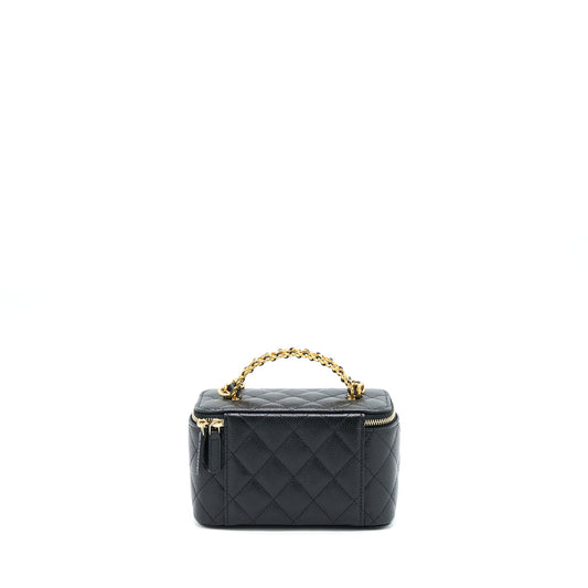 Chanel Letter Top Handle Long Vanity Caviar Black