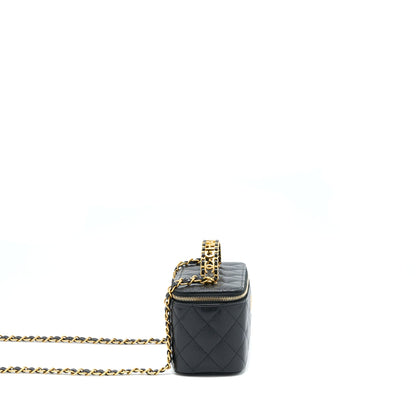 Chanel Letter Top Handle Long Vanity Caviar Black