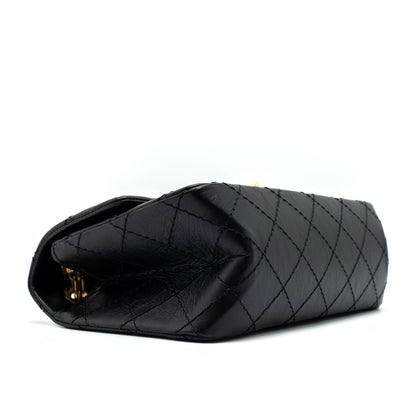 Chanel Mini 2.55 Reissue Flap Bag Aged Calfskin Black  (Microchip)