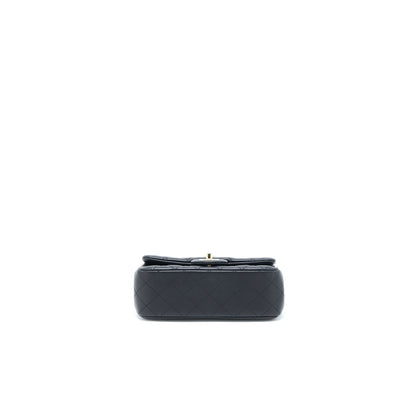 Chanel 23C Pearl Crush Mini Rectangular Flap Bag Lambskin Black L (Microchip)