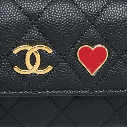 Chanel 23C Limited Edition Card Holder Caviar Black  (Microchip)