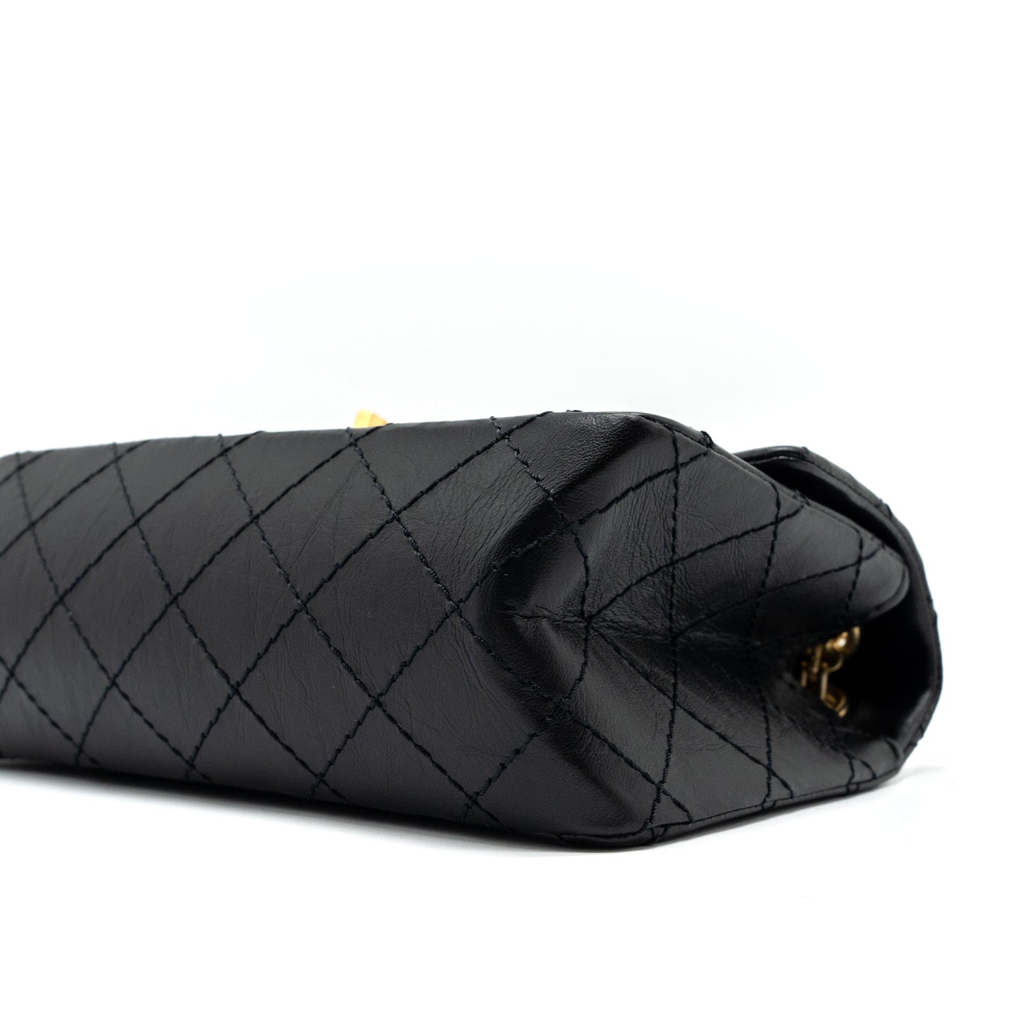 Chanel Mini 2.55 Reissue Flap Bag Aged Calfskin Black  (Microchip)