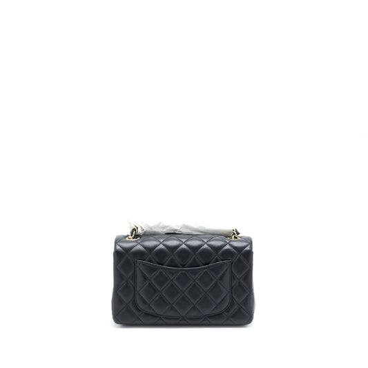 Chanel Mini Rectangular Flap Bag Lambskin Black L (Microchip)