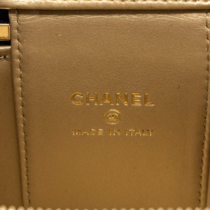 Chanel Pearl Crush Mini Vanity Case Lambskin Black  (microchip)