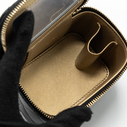 Chanel Pearl Crush Mini Vanity Case Lambskin Black  (microchip)