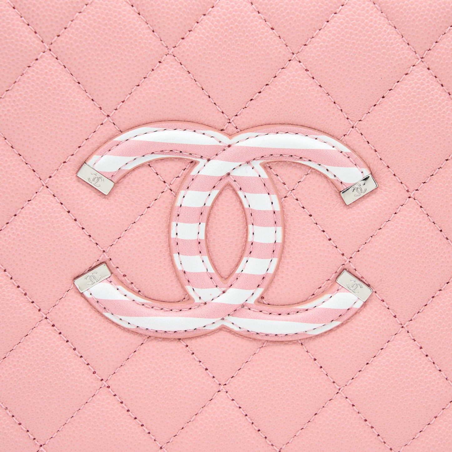Chanel Medium Filigree Vanity Case Caviar Multicolour Pink