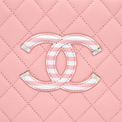 Chanel Medium Filigree Vanity Case Caviar Multicolour Pink