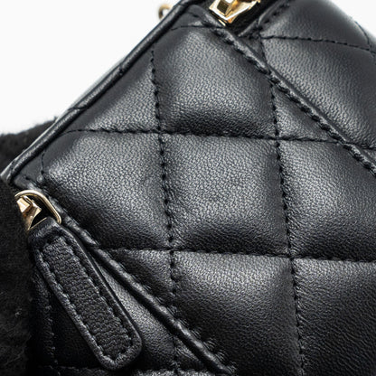 Chanel Pearl Crush Mini Vanity Case Lambskin Black  (microchip)