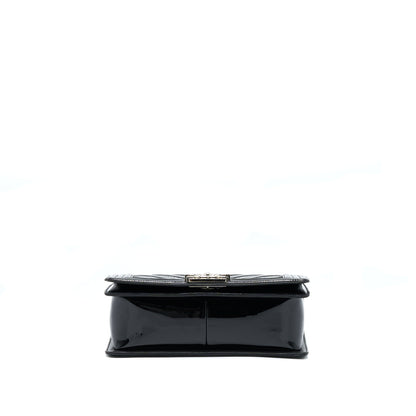 Chanel Medium Boy Bag Chevron Limited Patent Black