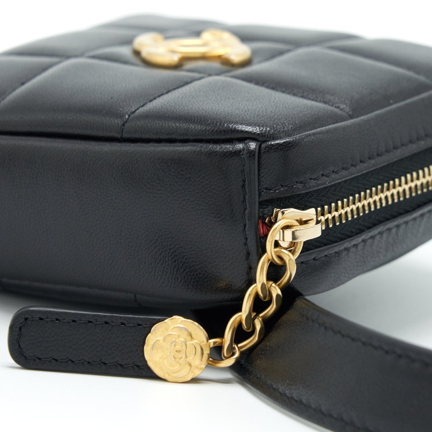 Chanel quilted belt bag lambskin black with