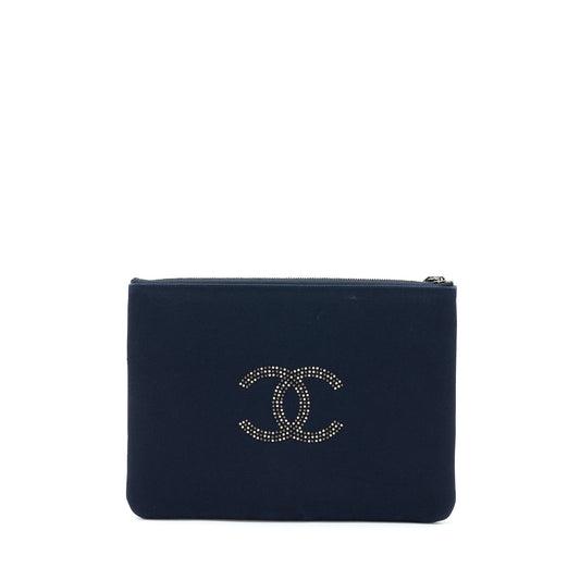 Chanel CC Logo Studded Clutch Limited Edition Black Hardware