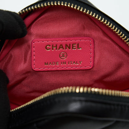 Chanel quilted belt bag lambskin black with