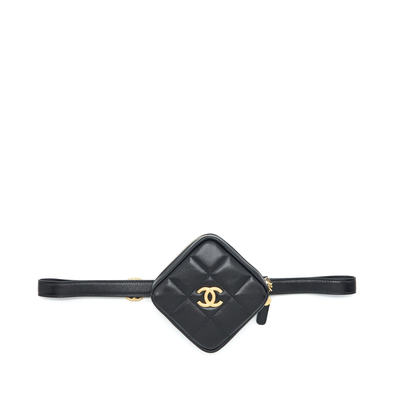 Chanel quilted belt bag lambskin black with