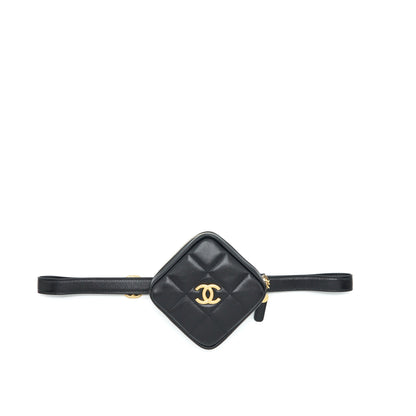 Chanel quilted belt bag lambskin black with