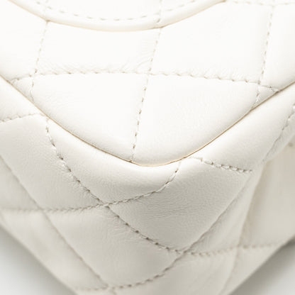 Chanel Pearl Crush Mini Rectangular Flap Bag Lambskin White  (Microchip)