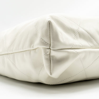 Chanel Medium 22 Bag Calfskin White  (Microchip)
