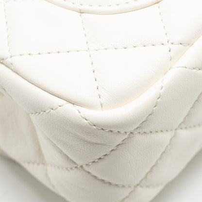 Chanel Pearl Crush Mini Rectangular Flap Bag Lambskin White  (Microchip)