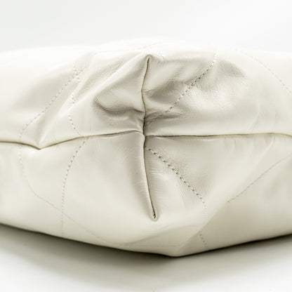 Chanel Medium 22 Bag Calfskin White  (Microchip)