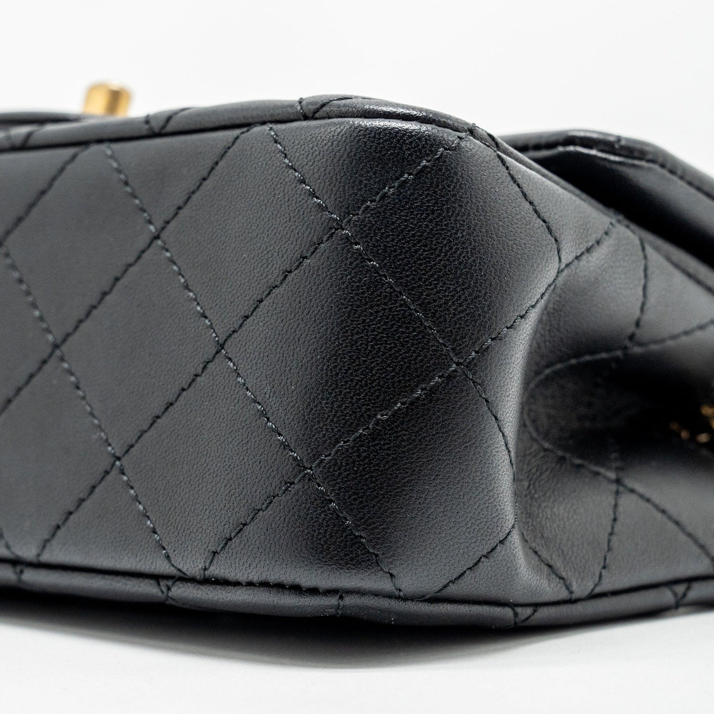 Chanel Pearl Crush Mini Rectangular Flap Bag Lambskin Black  (Microchip)