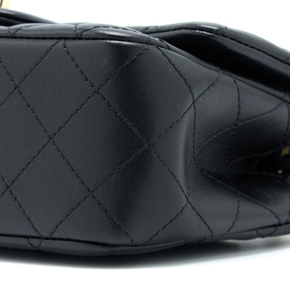 Chanel 23C Pearl Crush Mini Rectangular Flap Bag Lambskin Black L (Microchip)