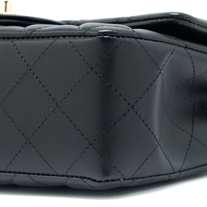 Chanel Mini Rectangular Flap Bag Lambskin Black L (Microchip)