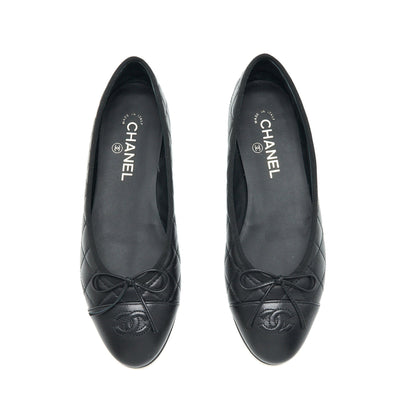 Chanel Size 39 ballerina Flat Shoes Black