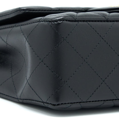 Chanel Mini Rectangular Flap Bag Lambskin Black L (Microchip)
