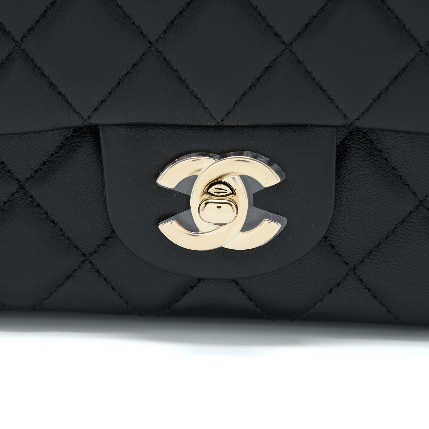 Chanel Mini Rectangular Flap Bag Lambskin Black L (Microchip)