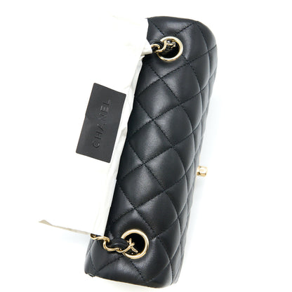 Chanel Mini Rectangular Flap Bag Lambskin Black L (Microchip)