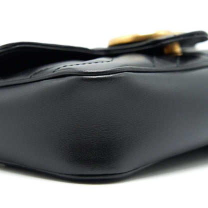GUCCI GG MARMONT SUPER MINI LEATHER BAG IN BLACK