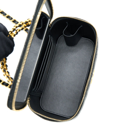 Chanel Letter Top Handle Long Vanity Caviar Black