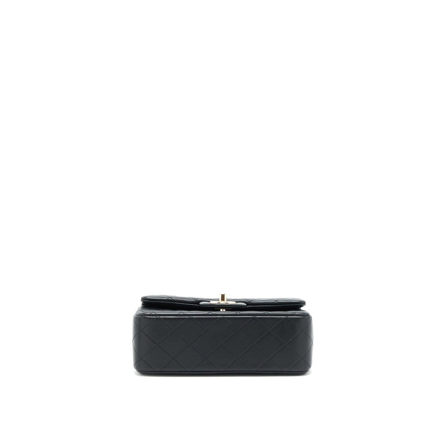 Chanel 22P Top Handle Mini Rectangular Flap Bag Lambskin Black L