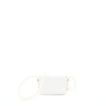 Chanel Pearl Crush Mini Crossbody Bag Lambskin White
